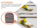 Portable Orange Camping Kitchenware Storage Bag with Ethnic Design V1366-AZ2-W-19353