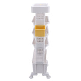 Rolling Book Cart 5 Tier PP Multi Functional Movable Storage Book Rack Utility Organizer Bookshelf V1294-YM0901-3117250131312