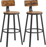 VASAGLE Tall Bar Stools Set of 2 Bar Chairs Vintage Brown V227-9101402100148