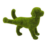 European Style Flocked Dog Figurine, Moss-Covered Animal Ornament for Outdoor Lawn, Garden, and V1366-AZ2-W-16415