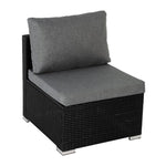 7PC Outdoor Wicker Loveseat Setting with Storage Corner V264-OTF-530S-BLK-OTF-508-BLK