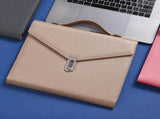 Champagne Anti-Theft Document Organizer with Secure Password Lock - Waterproof PU Leather V888-ELOSUNG45670