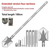 multifunctional military shovel, outdoor folding shovel, survival gear, heavy-duty spade, camping V1102-145-12987-BLK-96CM