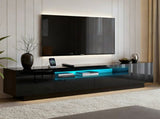 Artiss TV Unit Entertainment Unit Storage Drawer RGB LED 180cm Black FURNI-Q-LED-TV180-2D-BK-AB