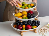 **Nordic-Style Two-Tier Extendable Fruit Tray Creative Living Room Snack Stand, Adjustable Height, V1106-SGTP2F001