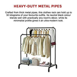 Heavy Metal Double Clothes Rail Hanging Rack Garment Display Stand Storage Shelf V63-836211