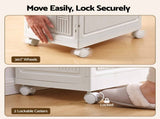Artiss Foldable Storage Cabinet Stackable Box Flip-Top Rolling Organiser White SC-BOX-1D-6040-GR