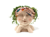 Face Flower Pot with Drainage Resin Succulent Cactus Plant Face Planter Garden Supplies-Multicolor V1263-JX-979