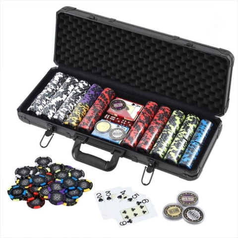 Poker Chip Set 500PC 14g Chips Casino Gambling Party Game Dice Cards PCS-RCO-500-14G