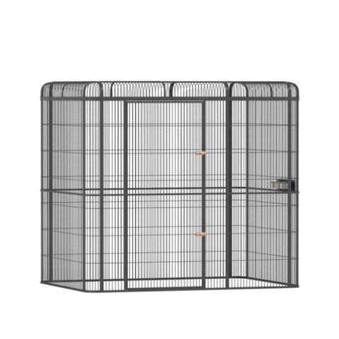 i.Pet Bird Cage Large Walk-in Aviary Budgie Perch Cage Parrot Pet Huge 203cm PET-BIRDCAGE-H203-BK-ABCD