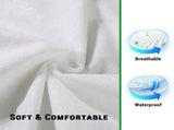 Bamo Cotton Waterproof Pillow Protector, Breathable Pillow Cover, Cooling Pillow Case Protector with V1366-AZ2-W-11166