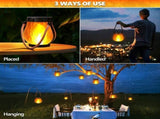 1/2/4 Pack Solar Garden Lights with Flame Effect - Waterproof Hanging Lanterns with USB Charging, V1188-ZXY-117-0076