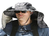 Wide Brim Sun Hat with 2 Solar Fans, Hat with Neck Flap, Men's Wide Brim Solar Fan Outdoor V1366-AZ2-W-12854