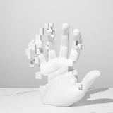 Hand Sculpture Decor, White Ornament, Creative Sculpture Cool Desk Decor Statue, Resin V1370-AZ4-04132