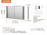 BBQ Access Door, 787x609 mm Double Outdoor Kitchen Door, Stainless Steel Flush Mount Door, Double V952-SMMBSCJMYS31IPP30V0