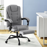 Artiss Office Chair Executive Fabric Seat Racing Computer Desk Chairs Footrest OCHAIR-L-1109SJ-GY