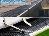 4Pack Gutter Guard Mesh Rolls, 20 Feet Gutter Leaf Guards with 40 Clip Hooks, DIY Rain Gutter Covers V1369-AZ3-W-12687