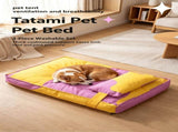Three piece set of four season warm pet tatami pillows,Extra Large Purple Yellow V1363-PS-02-YELLOW