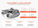 4-Jaw Lathe Chuck, 10 in Clamping Range with T-key V952-SZKP10YC4GKZ7LKI4V0