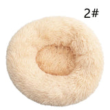Calming Donut Pet Bed -Soft Faux Fur, Anti-Anxiety Fluffy Round Bed for Cats and Small Dogs V888-ELOSUNG10273