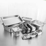 SOGA Gastronorm GN Pan Full Size 1/1 GN Pan 15cm Deep Stainless Steel Tray With Lid GP5405WLIDX1