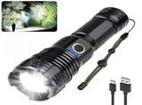 Rechargeable Flashlight High Lumens, 120000 Lumens XHP70.2 Super Bright Powerful Tactical LED V1192-AZ-W-26625