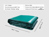 PVC Waterproof Tarp, 16.5 x 29.5 ft Heavy Duty PVC Tarpaulin, Tear-Proof and Weather-Proof, with V952-FSBLSPVCPVC59AFTUV0
