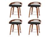 Artiss 4x Bar Stools Swivel Dining Chairs Low Back Counter Seat PU Cushion BA-TW-8566-BKX4-AB