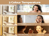 Embellir Makeup Mirror 80x60cm Hollywood Vanity with LED Light Tabletop White MM-E-FRAME-5880LED-WH