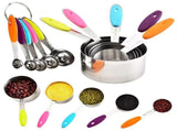 Stainless Steel Measuring Cups and Spoons Set with Leveler V1263-JX-8153