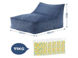 Artiss Bean Bag Chair Cover with Filler Soft Corduroy DIY Stuffed Animal Storage Bean Bag for BD-LOUNGE-S-BL-5FILLER