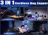 Bug Zapper Outdoor with LED Light, Electric Mosquito Fly Zapper Coldless for Patio, Camping, V1192-AZ-W-16870