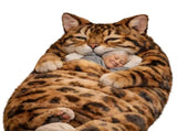 Giant Plush Cat Sleeping Bag, Realistic Furry Design for Ultimate Relaxation, Portable Indoor and V1370-AZ4-13722
