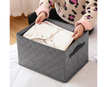 SOGA 2X Extra Large Grey Non-Woven Diamond Quilt Grid Fabric Storage/Organizer Box SBOX044X2