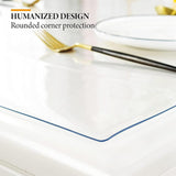 2mm Thick Clear Table Cover Protector 36 x 60 Inch, Plastic Table Cover Rectangle, PVC Clear Table V1258-DP02-C-1460