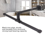 Wall Mount Clothes Rack Floating Iron Pipe Coat Hat Rack Multifunctional Clothing Hanger Black V1294-YM0703-3117230065911