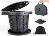 Gray Black collapsible camping toilet, portable outdoor toilet, camping furniture Australia, V1106-132-34283