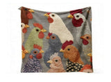 Fun Chicken Head Pattern Plush, Colorful Farmhouse Soft Flannel Throw, Cute Rooster Printed V1192-AZ-W-33712