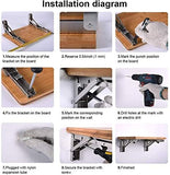 2 PCS Heavy Duty Stainless Steel Folding Shelf Bench Table Bracket, Max Load 660lb/300kg, Long V1259-DP01-A-1367