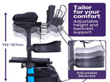 EQUIPMED Upright Rollator Walker with Forearm Support Rests, Mobilty Aid with Seat, Blue V219-HELRLTEQU5BA