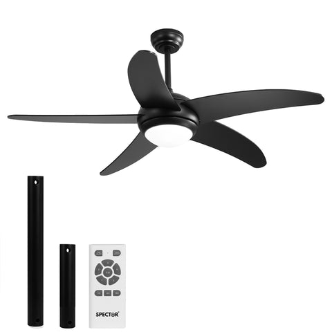 Spector 52'' Ceiling Fan LED Light DC Black FAN1006-BK