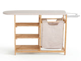 Artiss Laundry Basket Hamper with Ironing Board Bamboo LBH-B-BATH-BAM-GY