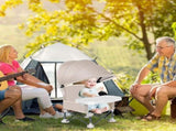 Foldable Highchair for Children with Sunshade and Removable Food Tray, Portable, Beige V1188-MS-325-1210
