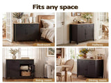 Artiss Buffet Sideboard Cabinet Kitchen Storage Cupboard Pantry 2 Drawers Black FUR-Z-SID90-BK-AB
