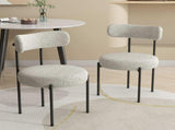 Luxe Boucle Cushioned Elsa Dining Chairs in White Quartz V264-DNC-416B-MCR-02-1
