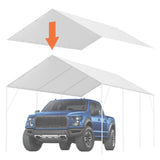 VEVOR 10 x 20 ft Carport Replacement Canopy Cover, Garage Top Tent Shelter Tarp Heavy-Duty V952-CKPB10X20FTB3Z2RRV0