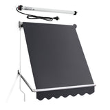 Instahut Motorised Pivot Arm Awning Window Sun Shade 1.8 X 2.1M Grey AWN-B-FIXED-RM-18-GREY