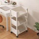 Multi Layer Movable Storage Rack with Wheels 3-Tier Plastic Organizer Shelf for Kitchen, Bathroom, V1366-AZ2-W-11877
