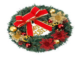 Xmas Wreath for Front Door Plastic Xmas Pine Wreath Decoration with Balls Ornament for Fireplace V1294-YM0901-3115240094612