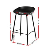 Artiss 2x Bar Stools Kitchen Counter Stools Metal BA-BB-BAR-8319-BKX2